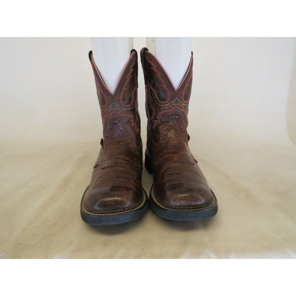 Justin Gypsy Brown Leather Stockman Cowboy Western Boot Womens Size 7 B - Picture 5 of 11